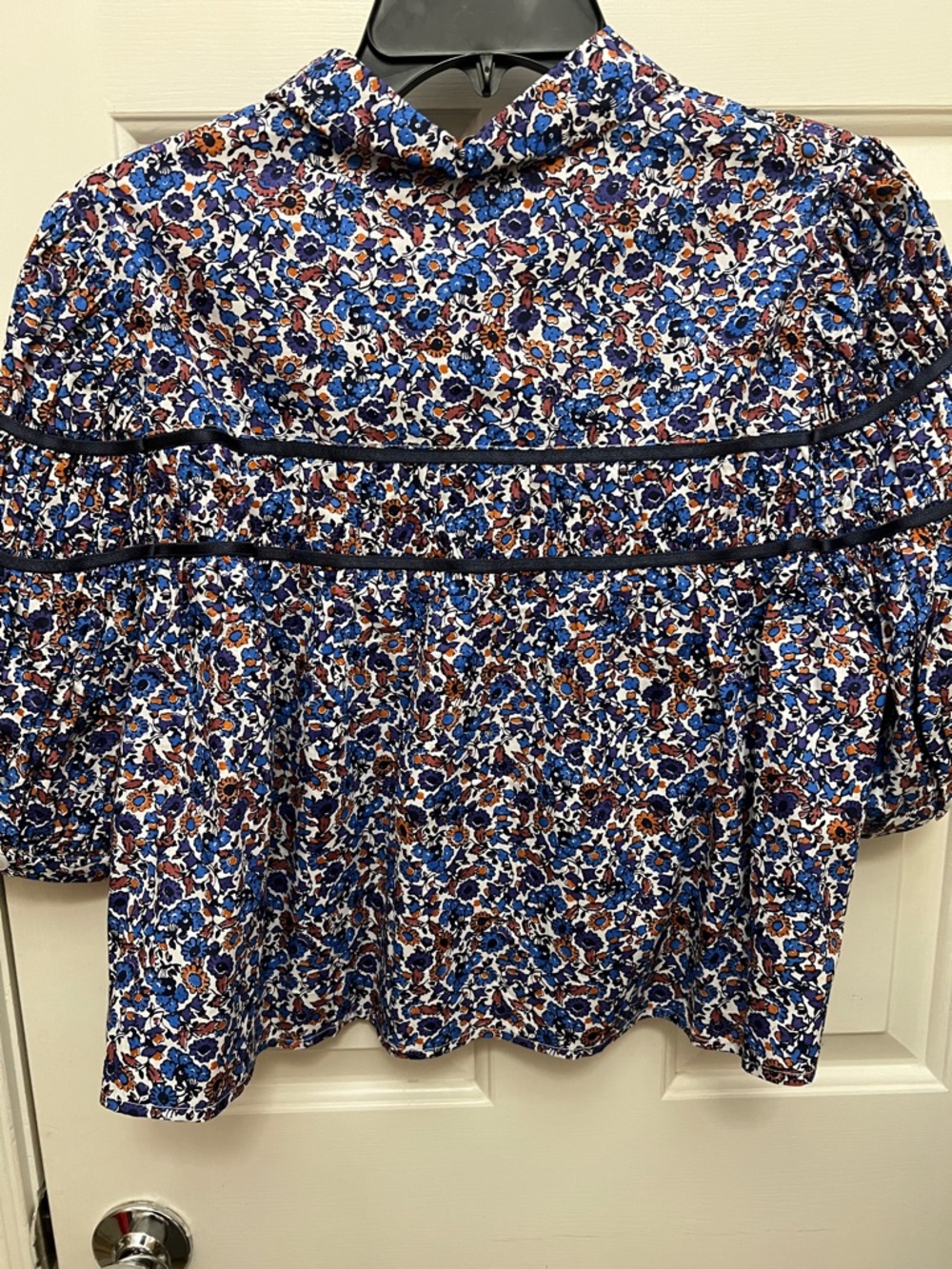 Leandra Shirred Yoke Blouse by Maeve - blue - Picture 10 of 11
